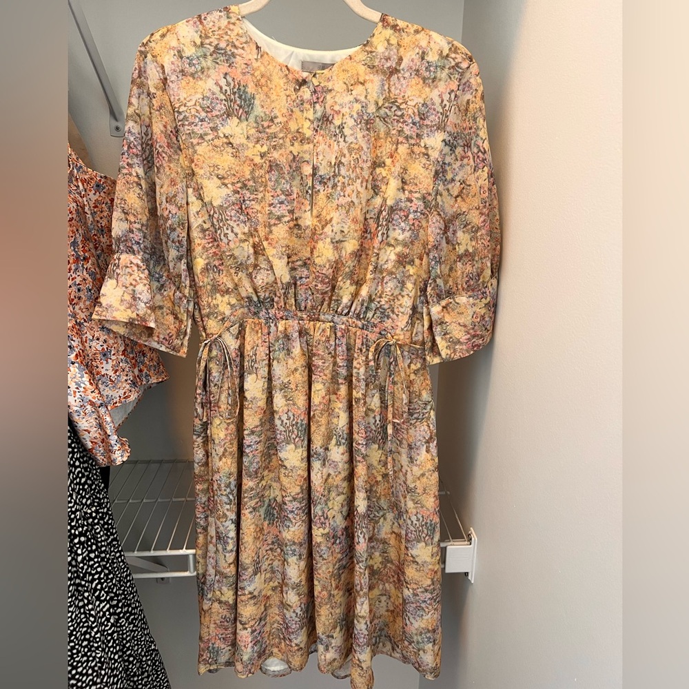 H&M Floral Print Knee Length Dress